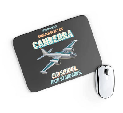 English Electric Canberra B.2 - Old school. High standards. design on black rectangle mouse pad