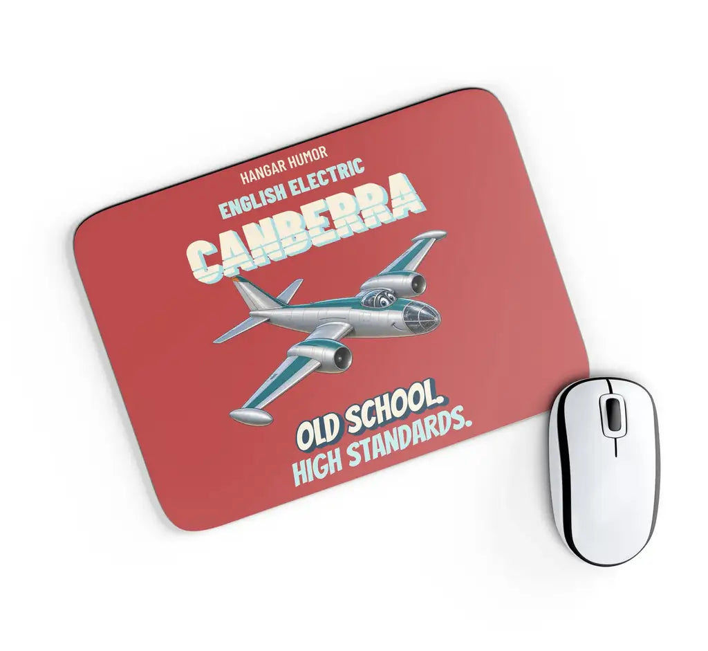 English Electric Canberra B.2 - Old school. High standards. design on red rectangle mouse pad