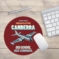 Thumbnail for English Electric Canberra B.2 - Old school. High standards. design on dark red round mouse pad