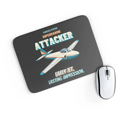 Supermarine Attacker FB.2 - Early jet. Lasting impression. design on black rectangle mouse pad