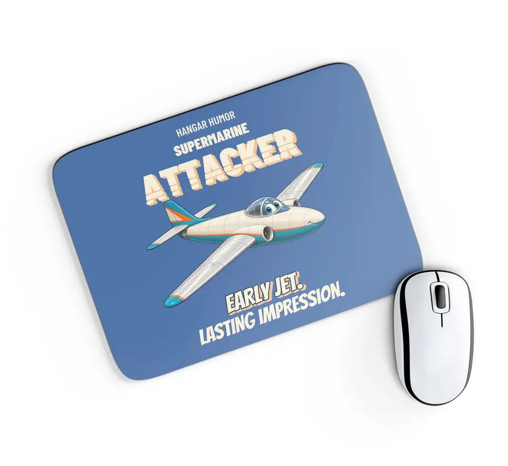 Supermarine Attacker FB.2 - Early jet. Lasting impression. design on blue rectangle mouse pad