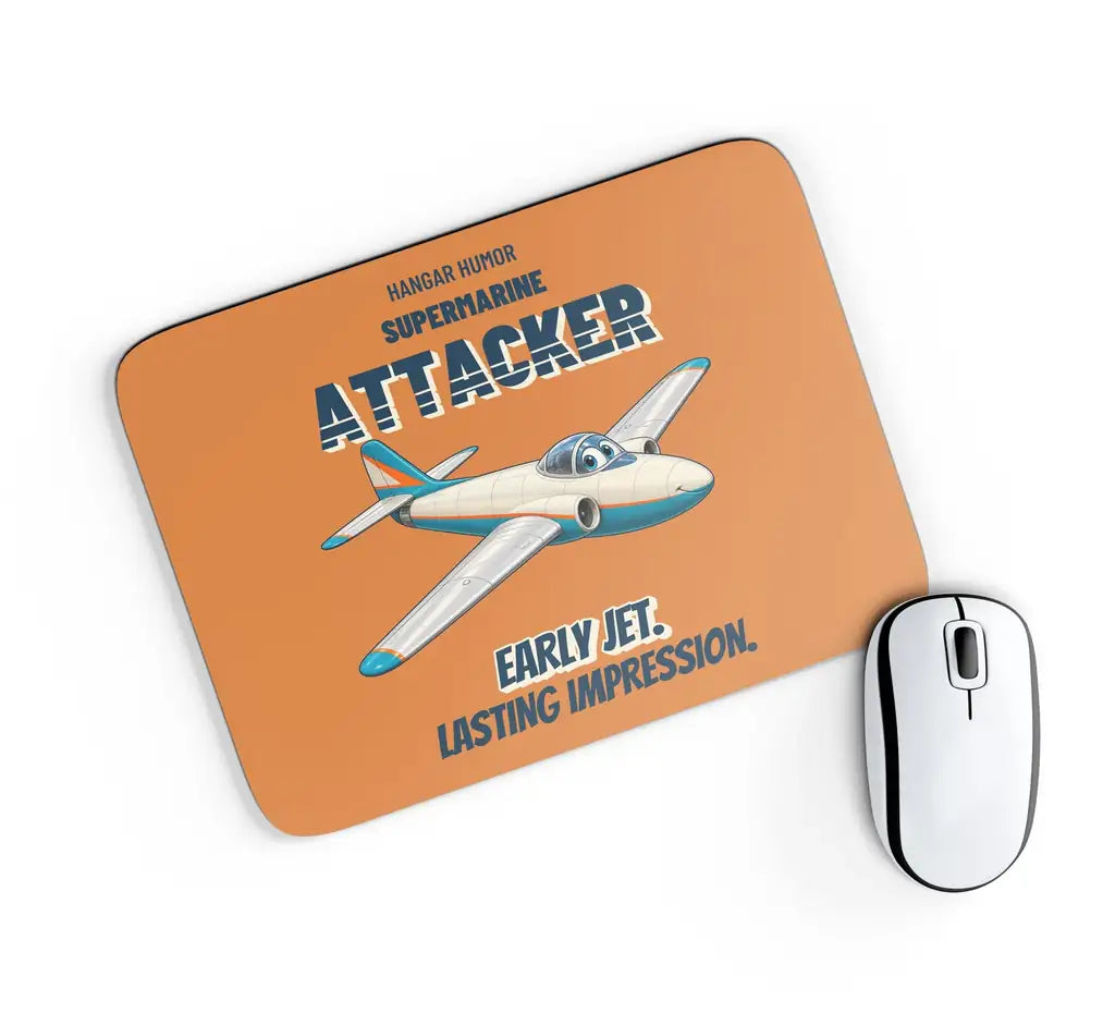 Supermarine Attacker FB.2 - Early jet. Lasting impression. design on orange rectangle mouse pad