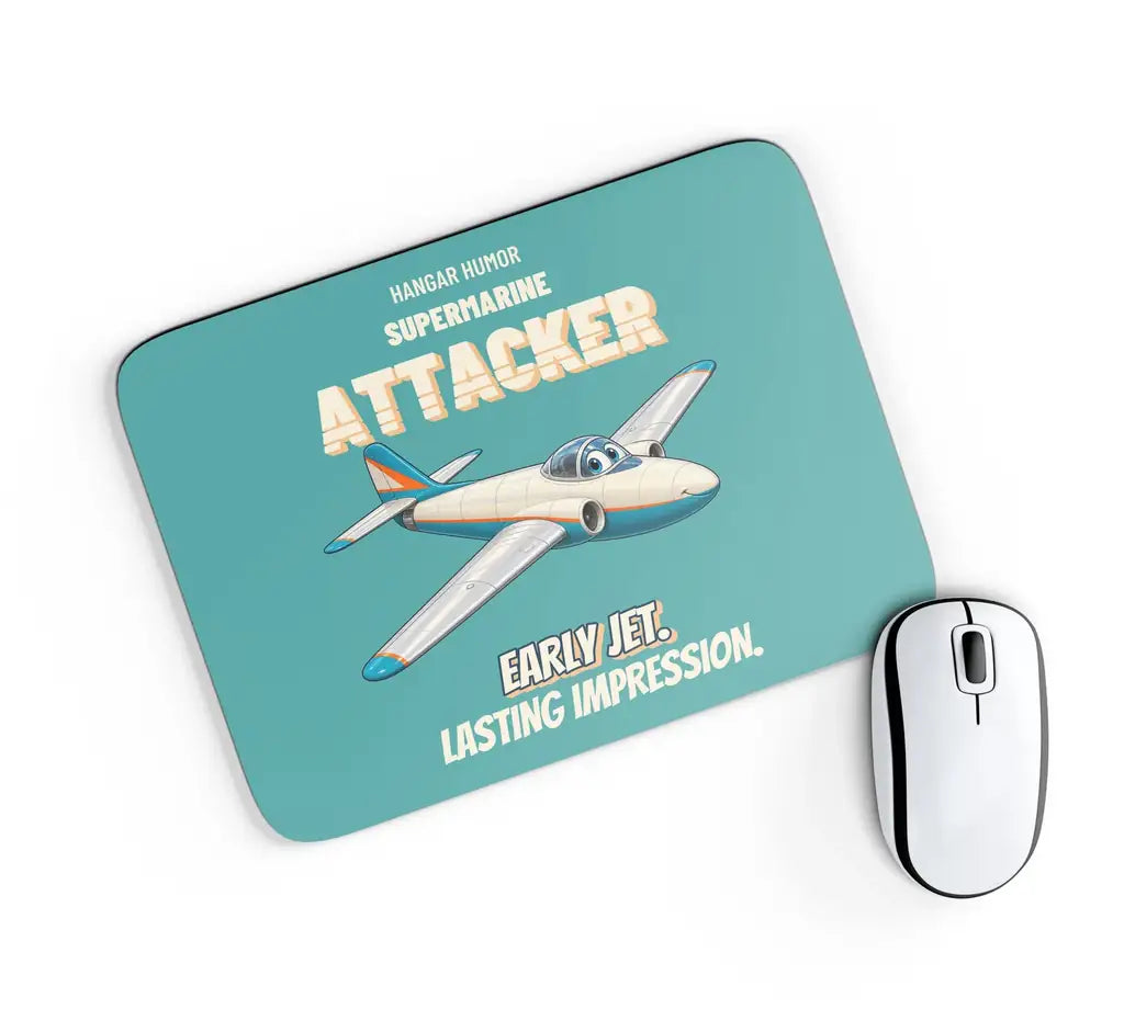 Supermarine Attacker FB.2 - Early jet. Lasting impression. design on turquoise rectangle mouse pad