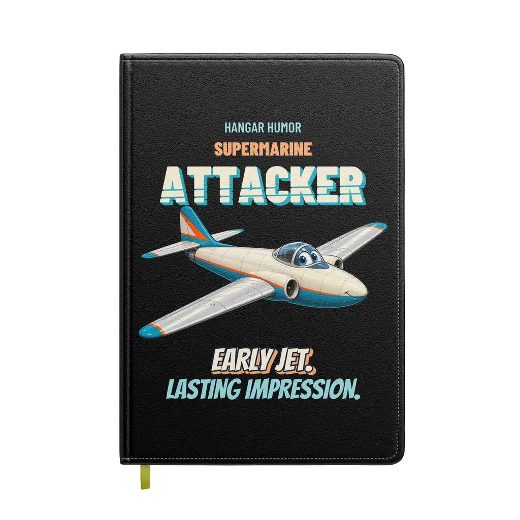 Supermarine Attacker FB.2 - Early jet. Lasting impression. design on black notebook