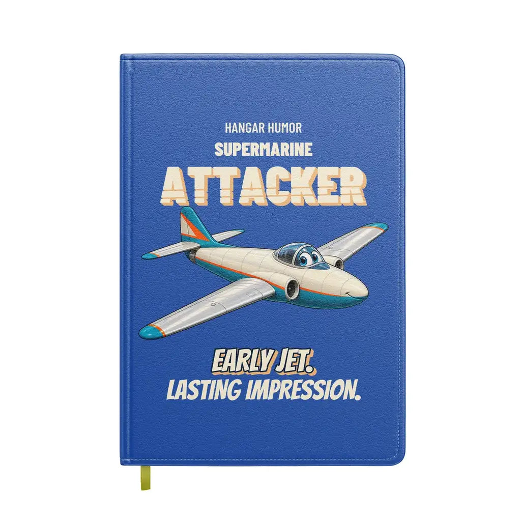 Supermarine Attacker FB.2 - Early jet. Lasting impression. design on blue notebook