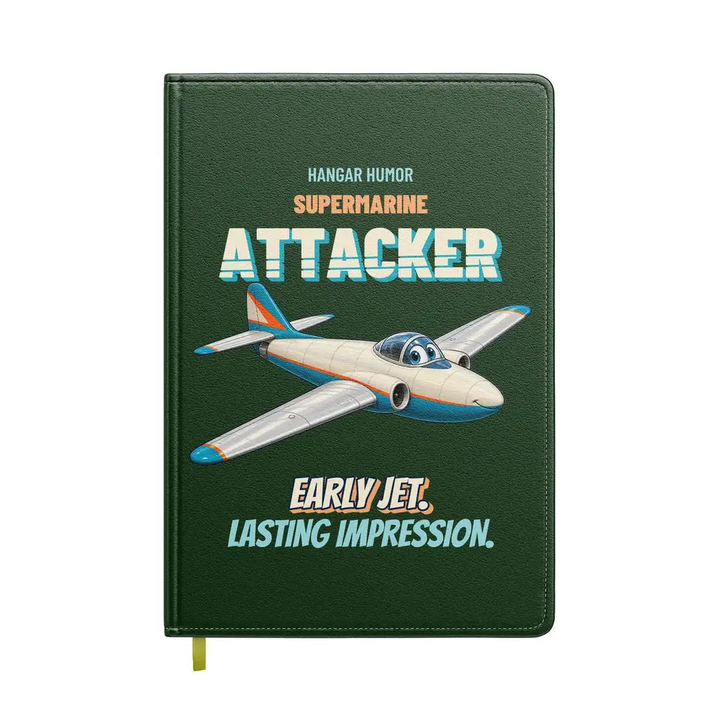 Supermarine Attacker FB.2 - Early jet. Lasting impression. design on dark green notebook