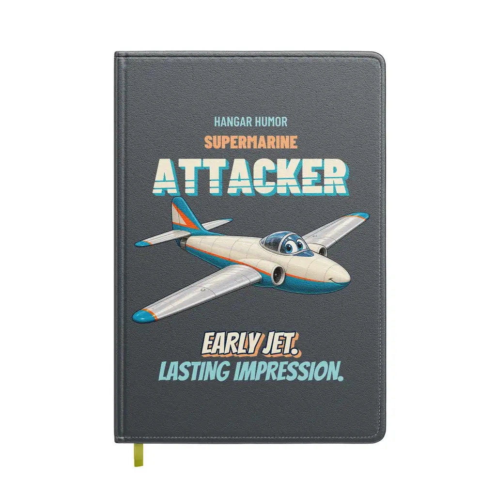 Supermarine Attacker FB.2 - Early jet. Lasting impression. design on gray notebook