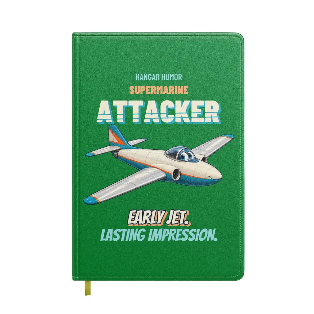 Supermarine Attacker FB.2 - Early jet. Lasting impression. design on green notebook