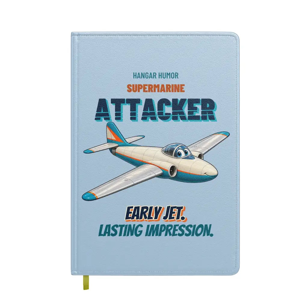 Supermarine Attacker FB.2 - Early jet. Lasting impression. design on light blue notebook
