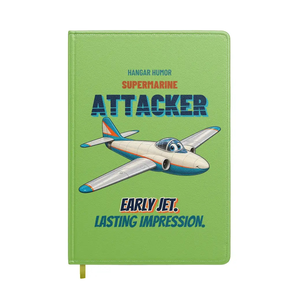 Supermarine Attacker FB.2 - Early jet. Lasting impression. design on light green notebook