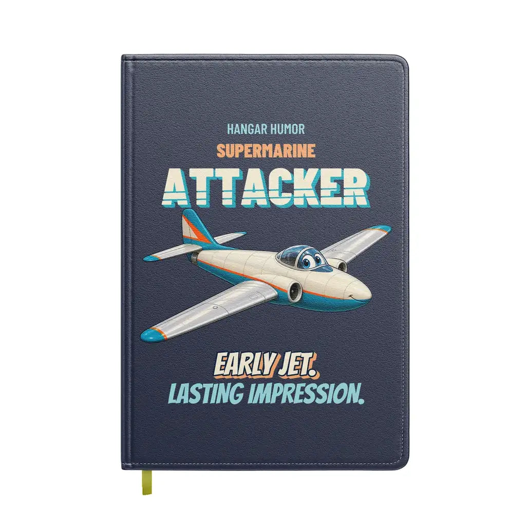 Supermarine Attacker FB.2 - Early jet. Lasting impression. design on navy blue notebook