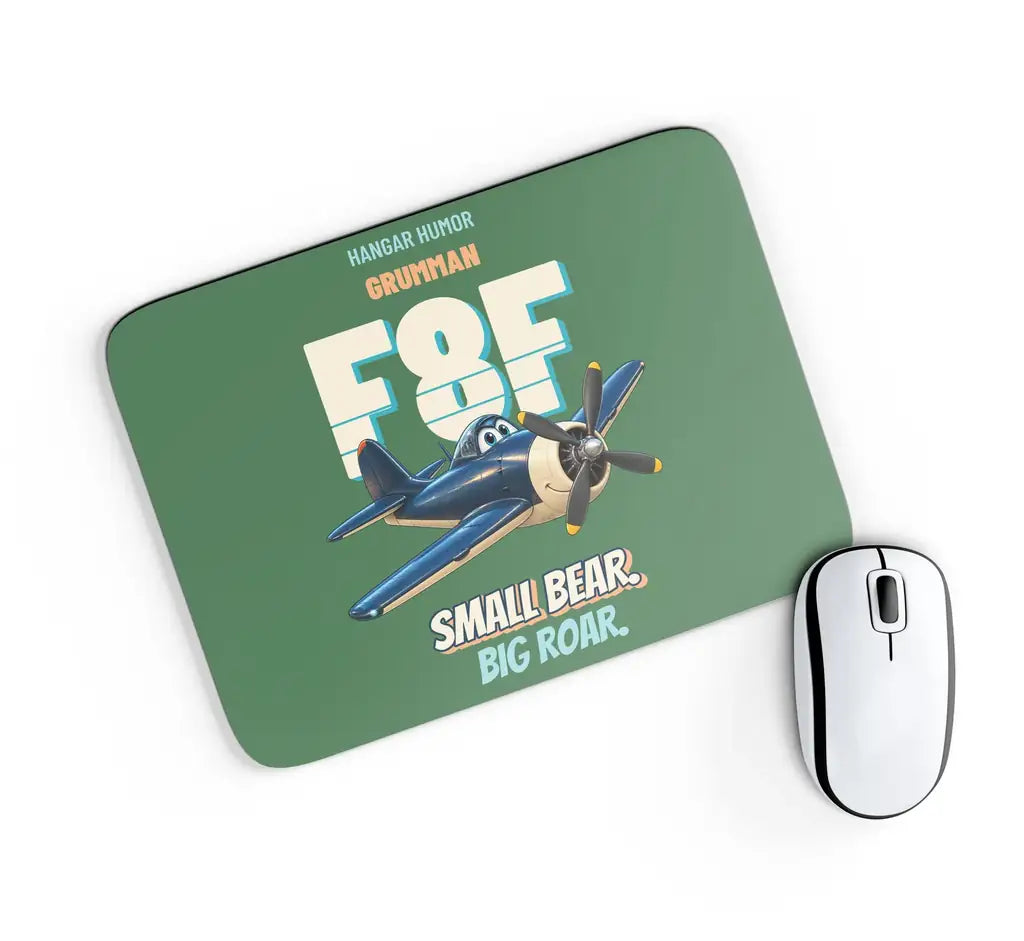 Grumman F8F-1 Bearcat - Small bear. Big roar. design on green rectangle mouse pad