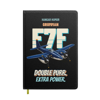 Grumman F7F-3 Tigercat - Double purr. Extra power. design on black notebook