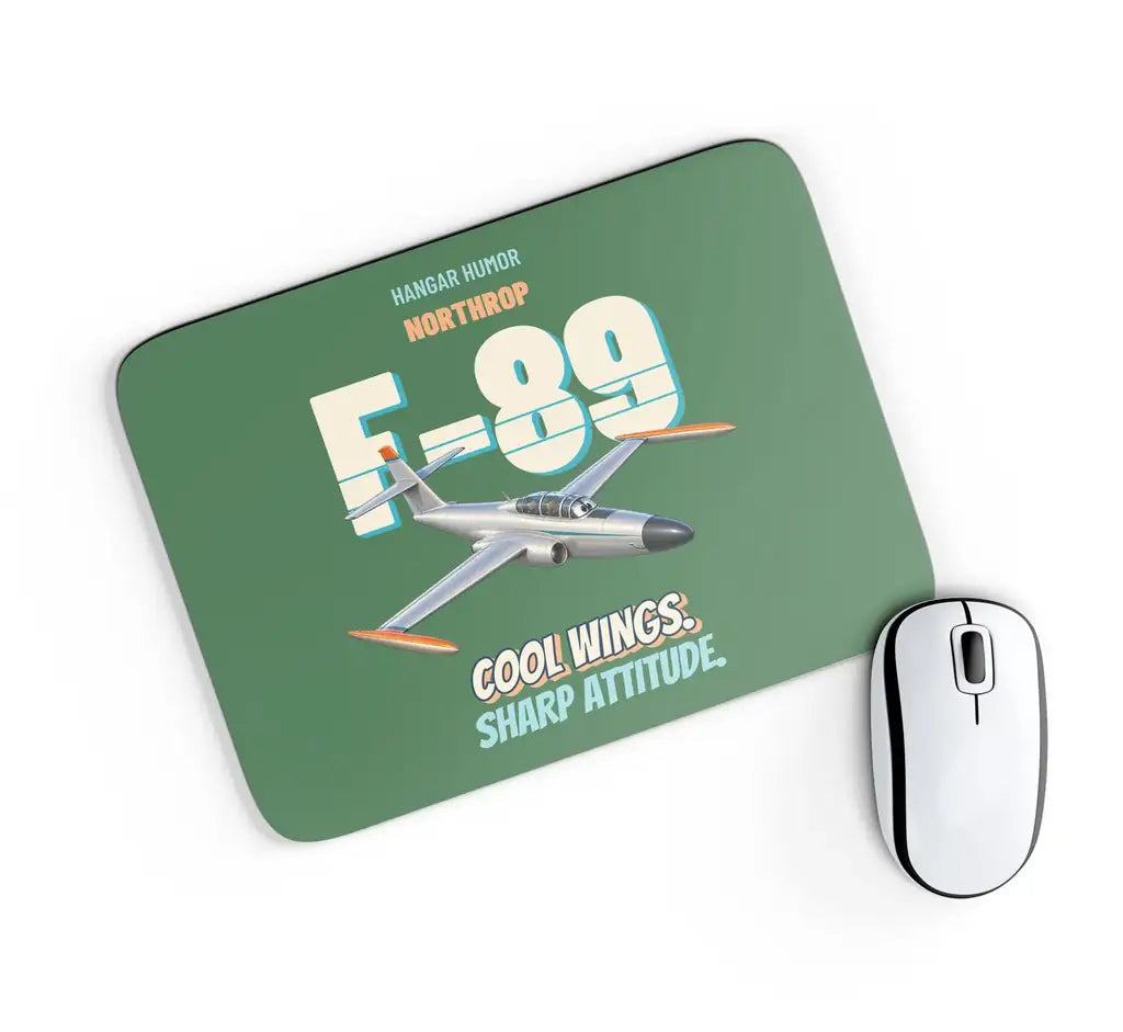 Northrop F-89J Scorpion - Cool wings. Sharp attitude. design on green rectangle mouse pad