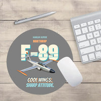 Thumbnail for Northrop F-89J Scorpion - Cool wings. Sharp attitude. design on gray round mouse pad