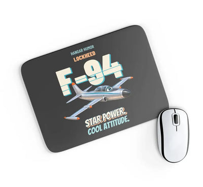 Lockheed F-94C Starfire - Star power. Cool attitude. design on black rectangle mouse pad