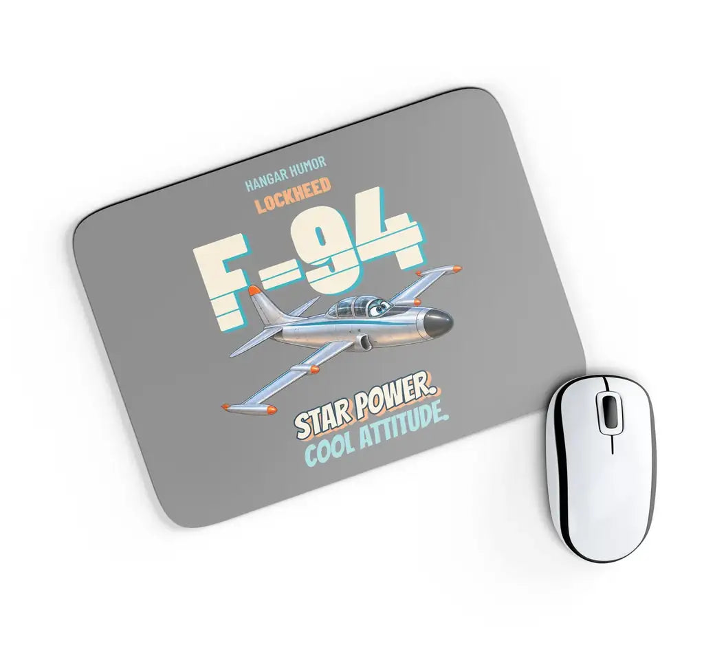 Lockheed F-94C Starfire - Star power. Cool attitude. design on gray rectangle mouse pad