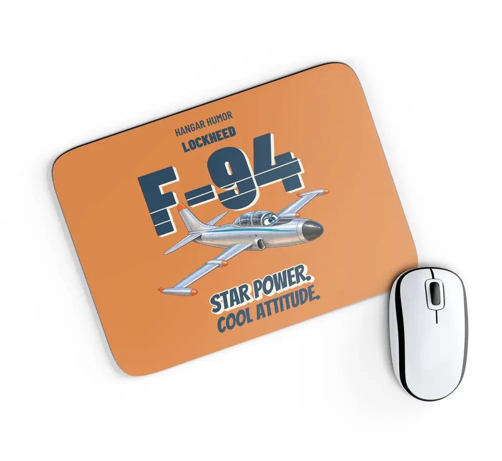 Lockheed F-94C Starfire - Star power. Cool attitude. design on orange rectangle mouse pad