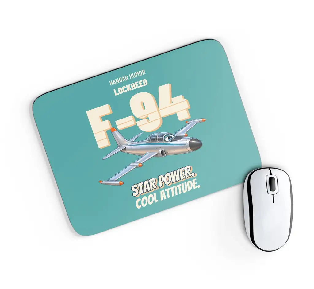 Lockheed F-94C Starfire - Star power. Cool attitude. design on turquoise rectangle mouse pad