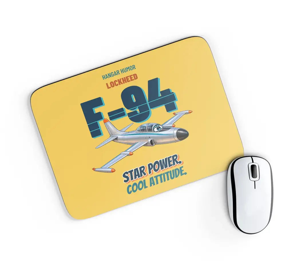 Lockheed F-94C Starfire - Star power. Cool attitude. design on yellow rectangle mouse pad
