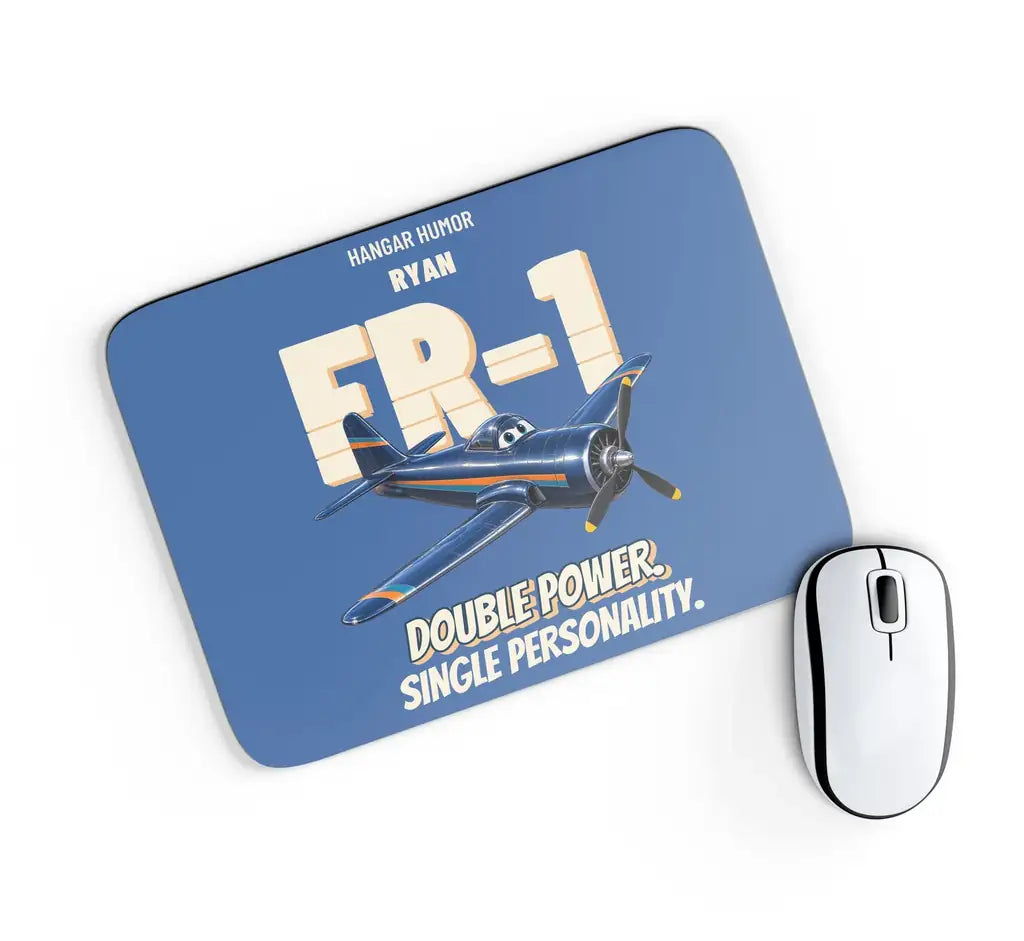Ryan FR-1 Fireball - Double power. Single personality. design on blue rectangle mouse pad