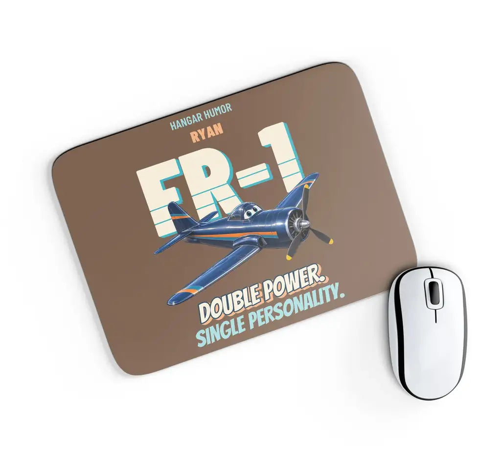 Ryan FR-1 Fireball - Double power. Single personality. design on brown rectangle mouse pad