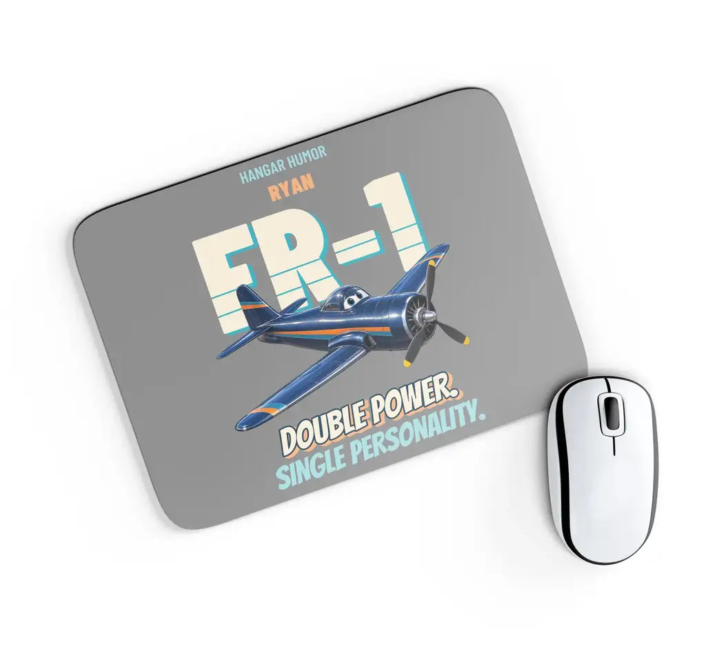 Ryan FR-1 Fireball - Double power. Single personality. design on gray rectangle mouse pad
