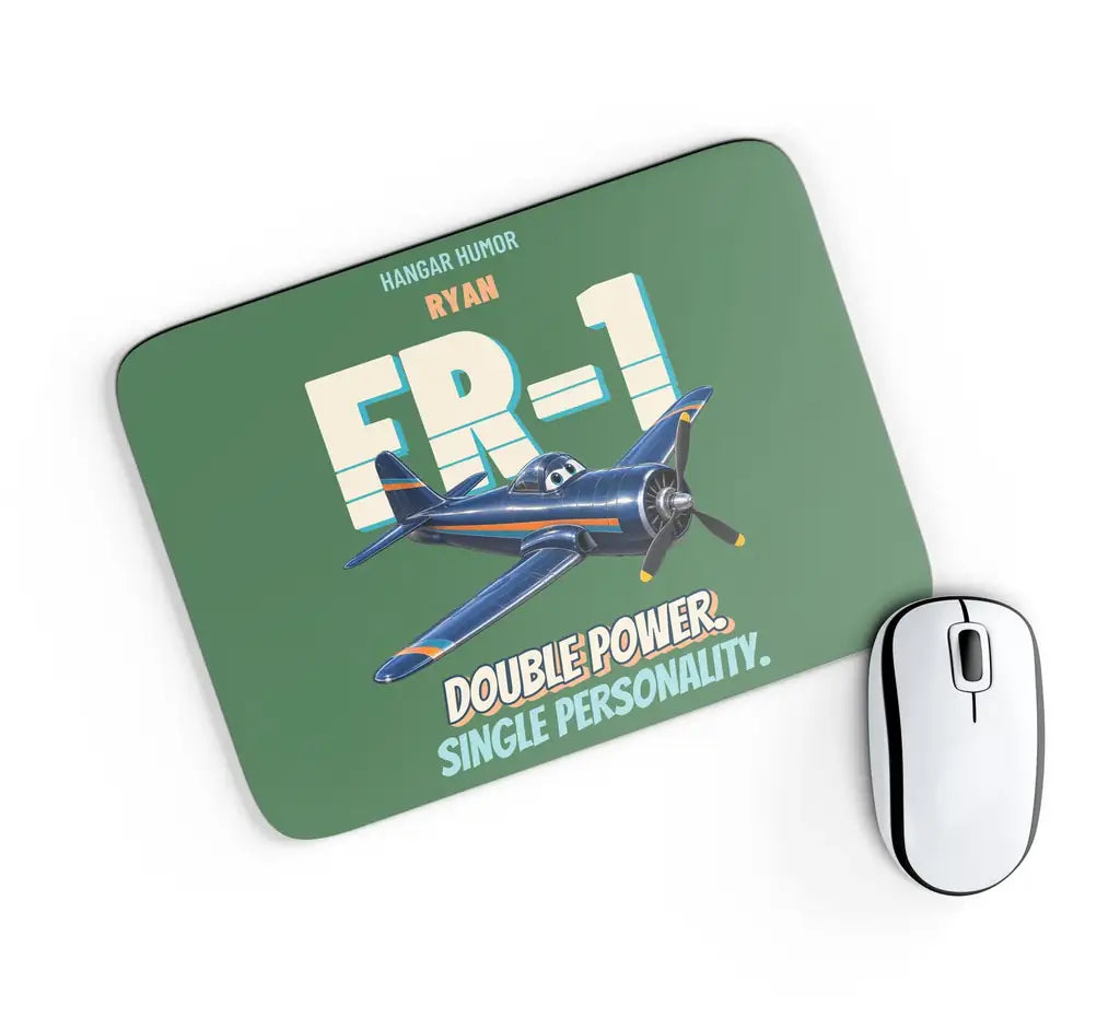 Ryan FR-1 Fireball - Double power. Single personality. design on green rectangle mouse pad