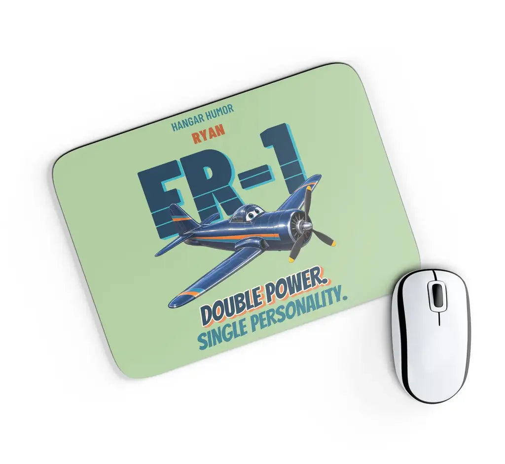 Ryan FR-1 Fireball - Double power. Single personality. design on light green rectangle mouse pad