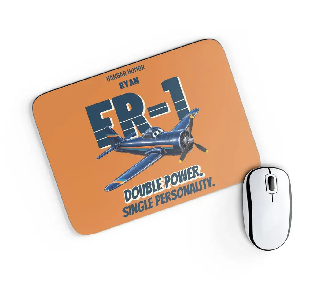 Ryan FR-1 Fireball - Double power. Single personality. design on orange rectangle mouse pad