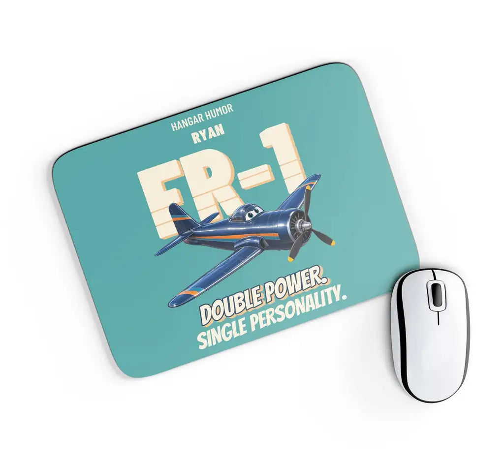 Ryan FR-1 Fireball - Double power. Single personality. design on turquoise rectangle mouse pad
