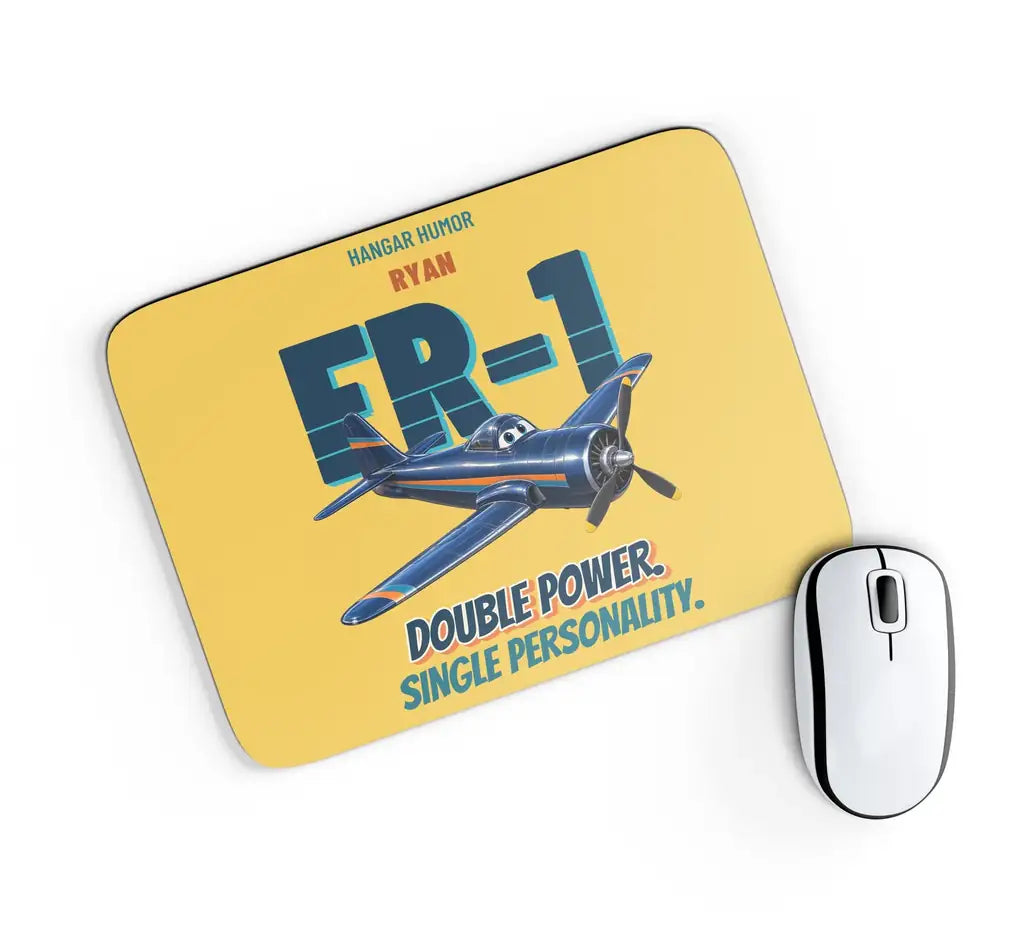 Ryan FR-1 Fireball - Double power. Single personality. design on yellow rectangle mouse pad