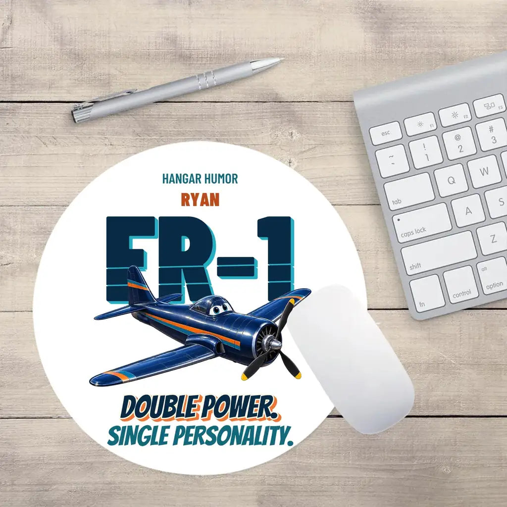 Ryan FR-1 Fireball - Double power. Single personality. design on white round mouse pad