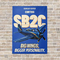 Thumbnail for Curtiss SB2C-5 Helldiver - Big wings. Bigger personality. vertical canvas print - no frame - blue background