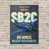 Thumbnail for Curtiss SB2C-5 Helldiver - Big wings. Bigger personality. vertical canvas print - no frame - gray background