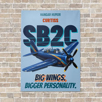 Thumbnail for Curtiss SB2C-5 Helldiver - Big wings. Bigger personality. vertical canvas print - no frame - light blue background