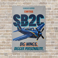 Thumbnail for Curtiss SB2C-5 Helldiver - Big wings. Bigger personality. vertical canvas print - no frame - light gray background