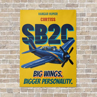 Thumbnail for Curtiss SB2C-5 Helldiver - Big wings. Bigger personality. vertical canvas print - no frame - yellow background