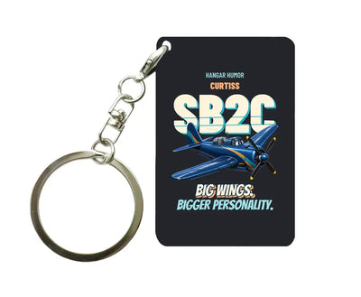 Curtiss SB2C-5 Helldiver - Big wings. Bigger personality. design on black key chain