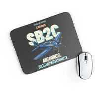 Thumbnail for Curtiss SB2C-5 Helldiver - Big wings. Bigger personality. design on black rectangle mouse pad