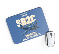 Thumbnail for Curtiss SB2C-5 Helldiver - Big wings. Bigger personality. design on blue rectangle mouse pad