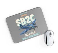 Thumbnail for Curtiss SB2C-5 Helldiver - Big wings. Bigger personality. design on gray rectangle mouse pad