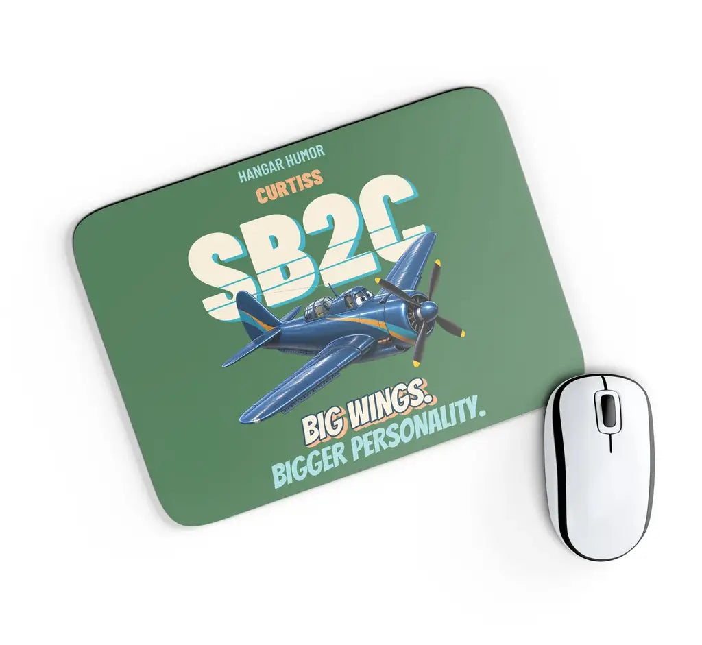 Curtiss SB2C-5 Helldiver - Big wings. Bigger personality. design on green rectangle mouse pad