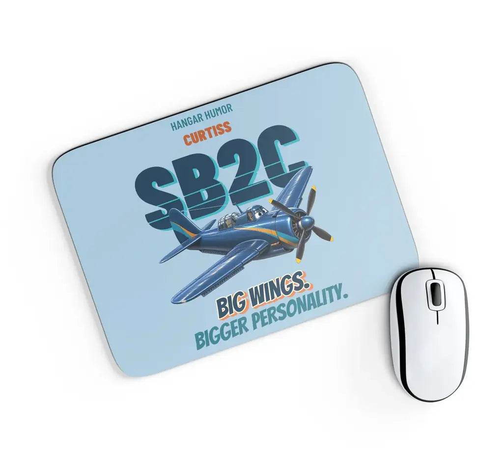 Curtiss SB2C-5 Helldiver - Big wings. Bigger personality. design on light blue rectangle mouse pad