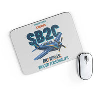 Thumbnail for Curtiss SB2C-5 Helldiver - Big wings. Bigger personality. design on light gray rectangle mouse pad
