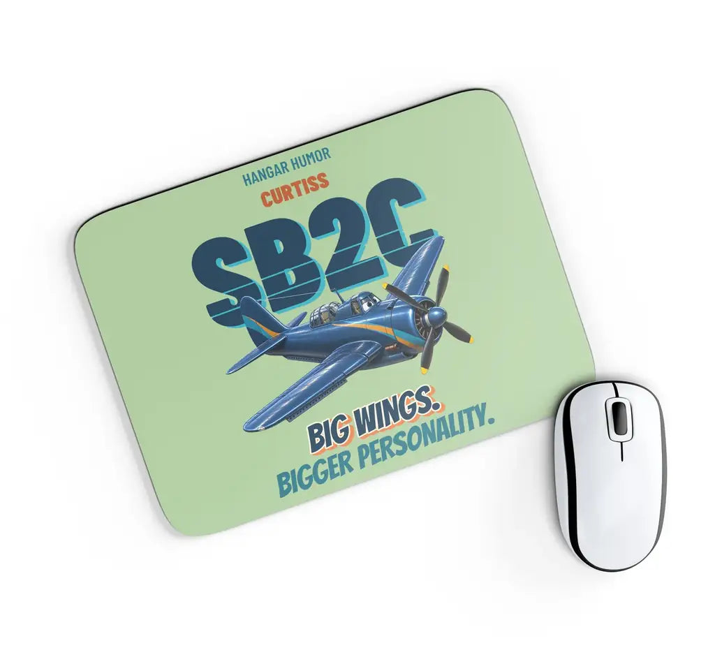 Curtiss SB2C-5 Helldiver - Big wings. Bigger personality. design on light green rectangle mouse pad