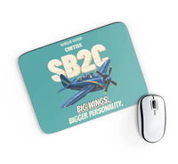 Thumbnail for Curtiss SB2C-5 Helldiver - Big wings. Bigger personality. design on turquoise rectangle mouse pad