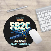 Thumbnail for Curtiss SB2C-5 Helldiver - Big wings. Bigger personality. design on black round mouse pad