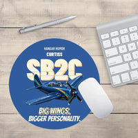 Thumbnail for Curtiss SB2C-5 Helldiver - Big wings. Bigger personality. design on blue round mouse pad