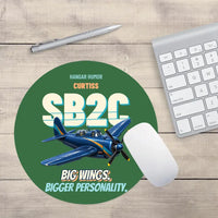 Thumbnail for Curtiss SB2C-5 Helldiver - Big wings. Bigger personality. design on green round mouse pad